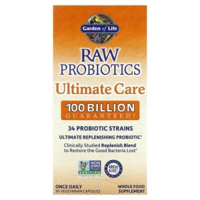 Garden of Life, RAW Probiotics Ultimate Care, 30 вегетарианских капсул / Пробиотики | Аптека | V4.Ru: Маркетплейс