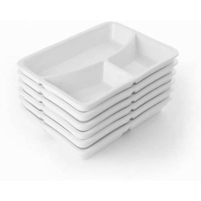 Holst Porzellan  Прямоугольные тарелки для барбекю Holst Porcelain Value Pack, 3-секционные, 6 предметов / Посуда для гриля | Товары для дома | V4.Ru: Маркетплейс