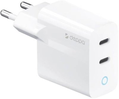 Сетевое зарядное устройство Deppa 2хUSB-C, PD, 45 Вт белый / Сетевые зарядные устройства | Электроника | V4.Ru: Маркетплейс