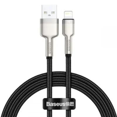 Кабель Baseus Cafule Series Metal (USB) на (Lightning) 2.4A 100см нейлоновая оплётка (CALJK-A01) (черный) / Кабели | Электроника | V4.Ru: Маркетплейс