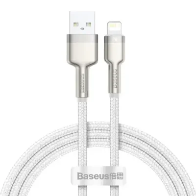 Кабель Baseus Cafule Series Metal (USB) на (Lightning) 2.4A 100см нейлоновая оплётка (CALJK-A02) (белый) / Кабели | Электроника | V4.Ru: Маркетплейс