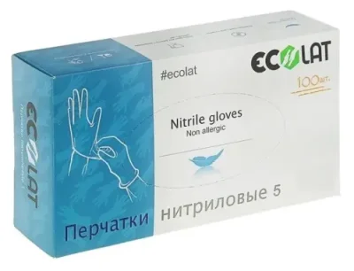 ECOLAT Перчатки нитриловые, голубые, размер XS / 5 EcoLat 100 шт / Перчатки | Товары для красоты | V4.Ru: Маркетплейс