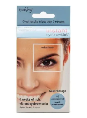 GODEFROY Краска-хна в капсулах для бровей с эффектом татуажа, коричневый / Eyebrow Tint Medium Brown 4 шт / Хна | Товары для красоты | V4.Ru: Маркетплейс