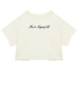 Топ укороченный оверсайз с логотипом, белый Karl Lagerfeld kids / Футболки, Топы, Майки | Одежда, обувь и аксессуары | V4.Ru: Маркетплейс