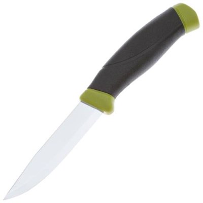 Нож с фиксированным лезвием Morakniv Companion, сталь Sandvik 12C27, рукоять резина, olive green / Ножи с фиксированным клинком | Товары для дома | V4.Ru: Маркетплейс