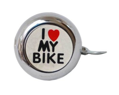 Звонок велосипедный ACME, сталь, детский, серебристый с рисунком "I love my bike", 00-170691 / Звонки и Клаксоны | Спорт и отдых | V4.Ru: Маркетплейс