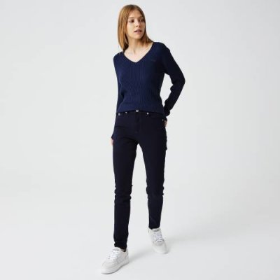 Женские джинсы Lacoste Slim Fit с высоким поясом / Брюки и шорты | Одежда, обувь и аксессуары | V4.Ru: Маркетплейс