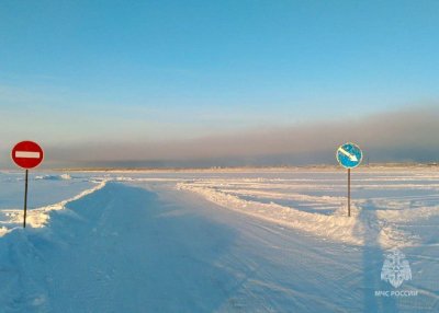 Вторую в Якутии ледовую переправу открыли в Жиганском районе / ЯСИА   