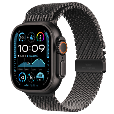 Apple Watch Ultra 2 (2024) GPS + Cellular, 49 мм, корпус из титана, ремешок Titanium Milanese Loop (M) цвета black (черный) / Watch Ultra 2 | Электроника | V4.Ru: Маркетплейс