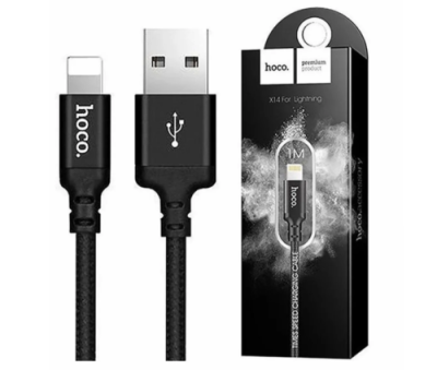 Кабель Hoco (X14) Times speed (USB) на (Lightning) 100см 2,0А тканевая оплётка (черный) / Кабели | Электроника | V4.Ru: Маркетплейс