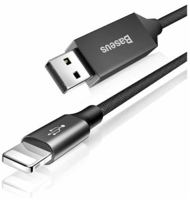 Кабель Baseus Yiven Cable 2.4A (USB) на (Lightning) (CALYW-01) 120см тканевая оплётка (черный) / Кабели | Электроника | V4.Ru: Маркетплейс