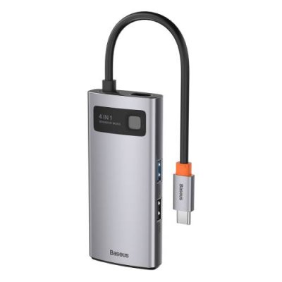 Адаптер Baseus 4 в 1 Starjoy Type-C HUB на USB 3.0*4 (BS-OH066) (Space Gray) / Адаптеры и переходники | Электроника | V4.Ru: Маркетплейс