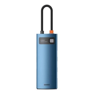 Адаптер Baseus 6 в 1 Metal Gleam Series Type-C HUB на USB3.0/PD/4K HD/RJ45 (Blue) / Адаптеры и переходники | Электроника | V4.Ru: Маркетплейс