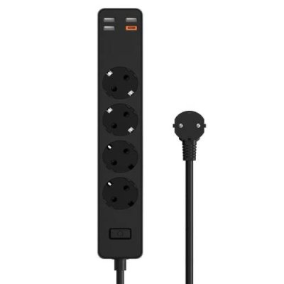 Сетевой фильтр-удлинитель WiWU PD20W Power Strip U01 EU (4 розетки/3xUSB 3.0/1xType-C) 160 см (черный) / Сетевые фильтры-удлинители | Электроника | V4.Ru: Маркетплейс