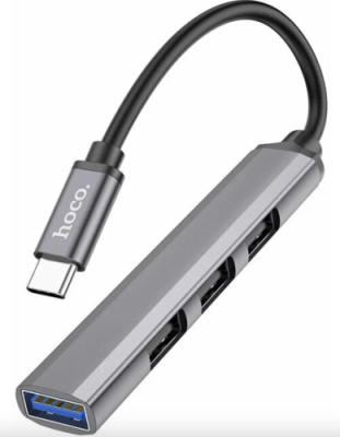 Переходник Hoco (HB26) USB 4 в 1 USB/USB3.0/USB2.0*3 (Metal Gray) / Адаптеры и переходники | Электроника | V4.Ru: Маркетплейс