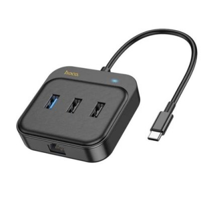 Адаптер Hoco HB37 Easy 6 в 1 HDTV/RJ45/USB3.0/2xUSB2.0/PD100W + кабель Type-C (черный) / Адаптеры и переходники | Электроника | V4.Ru: Маркетплейс