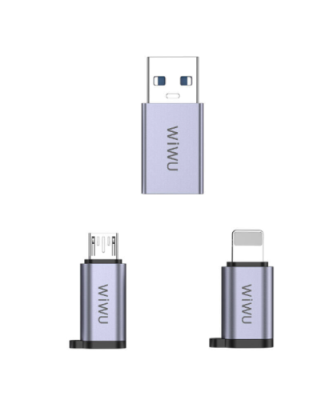 Адаптер WIWU Concise 3 в 1 Type-C на USB /Micro SD/Lightning (Wi-C031) (Grey) / Адаптеры и переходники | Электроника | V4.Ru: Маркетплейс