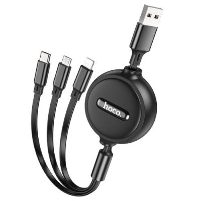 Кабель Hoco X75 (USB) 3 в 1 Lightning/Micro USB/Type-C 100см 2.0A (черный) / Кабели | Электроника | V4.Ru: Маркетплейс