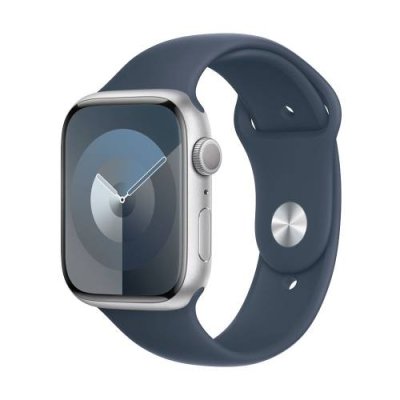 Apple Watch Series 9 45mm (GPS) Silver Aluminum Case with Storm Blue Sport Band (M/L) (MR9E3) / Apple Watch Series 9 | Электроника | V4.Ru: Маркетплейс