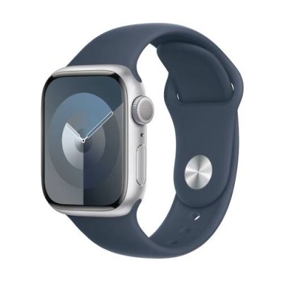 Apple Watch Series 9 41mm (GPS) Silver Aluminum Case with Storm Blue Sport Band (S/M) (MR903) / Apple Watch Series 9 | Электроника | V4.Ru: Маркетплейс