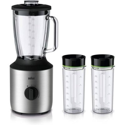 Braun Настольный блендер Braun PowerBlend 3 JB / 800 Вт / стеклянный контейнер 1.5 л / 2 стакана Smoothie2Go 600 мл / Кухонные комбайны | Товары для дома | V4.Ru: Маркетплейс