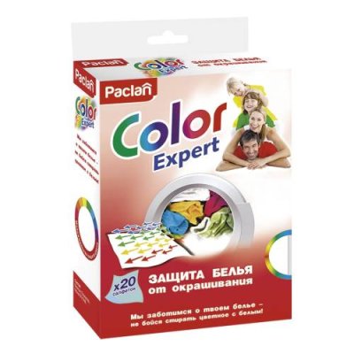 Салфетки от окрашив.белья PACLAN Color Expert 20шт. / Средства для стирки и ухода за бельём | Товары для дома | V4.Ru: Маркетплейс