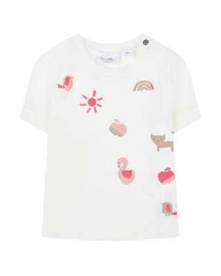 Белая футболка с вышивкой Sanetta Kidswear / Футболки, Топы, Майки | Одежда, обувь и аксессуары | V4.Ru: Маркетплейс