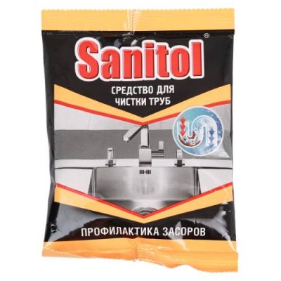 Средство чистящее Sanitol для чистки труб, порошок, 90 г / Средства чистящие, дезинфицирующие | Товары для дома | V4.Ru: Маркетплейс