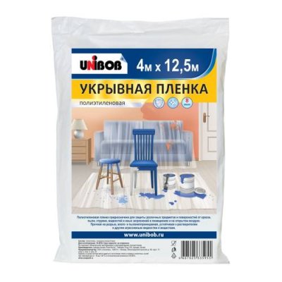 Пленка укрывная для ремонта UNIBOB, 4x12,5м, 8мкм / Ленты клейкие, пленки защитные | Товары для дома | V4.Ru: Маркетплейс