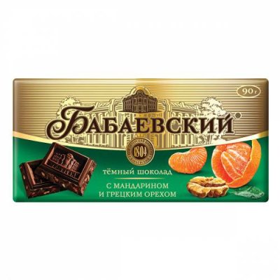 Шоколад Бабаевский с мандарином и грецким орехом, 90 гр. / Темный шоколад | Продукты питания | V4.Ru: Маркетплейс