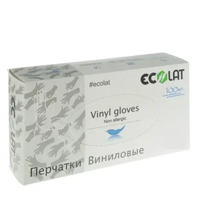 ECOLAT Перчатки виниловые, прозрачные, размер S / EcoLat 100 шт / Перчатки | Товары для красоты | V4.Ru: Маркетплейс