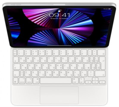 Apple Magic Keyboard с трекпадом для iPad Pro 12.9" (3-го, 4-го, 5-го и 6-го поколений) русская раскладка (белый) (MJQL3RS/A) / Чехлы-клавиатуры для iPad | Электроника | V4.Ru: Маркетплейс