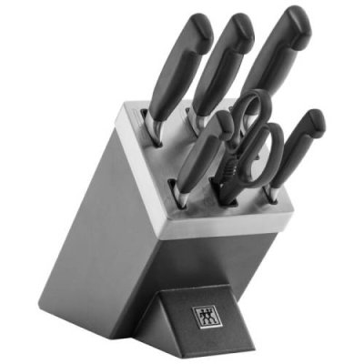 Zwilling Набор ножей с подставкой 7 предметов, серый Four Star Zwilling / Наборы ножей | Товары для дома | V4.Ru: Маркетплейс