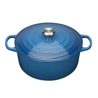 Le Creuset Кастрюля / жаровня с крышкой 26 см, синий марсель Signature Le Creuset / Кастрюли | Товары для дома | V4.Ru: Маркетплейс