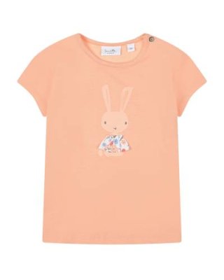 Футболка персикового цвета с принтом "заяц" Sanetta Kidswear / Футболки, Топы, Майки | Одежда, обувь и аксессуары | V4.Ru: Маркетплейс