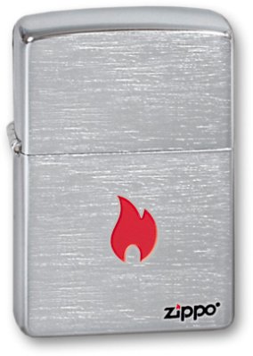 Зажигалка ZIPPO Flame Brushed Chrome, латунь с никеле-хромовым покрыт. серебр., матовая, 36х56х12 мм / Серебряные зажигалки | Товары для дома | V4.Ru: Маркетплейс