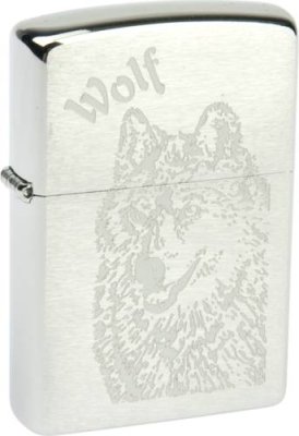 Зажигалка ZIPPO Wolf Brushed Chrome, латунь с никеле-хром.покрыт., серебр., матов., 36х56х12 мм / Серебряные зажигалки | Товары для дома | V4.Ru: Маркетплейс