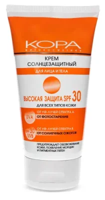 KORA Крем солнцезащитный для лица и тела SPF 30 150 мл / Кремы | Товары для красоты | V4.Ru: Маркетплейс