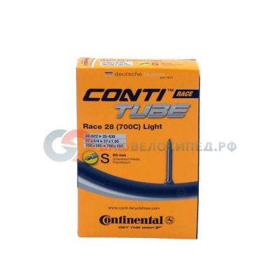 Камера велосипедная Continental Race 28" Light, 18-622 / 25-630, S60, спортниппель, 0181831 / Камеры для велосипеда | Спорт и отдых | V4.Ru: Маркетплейс