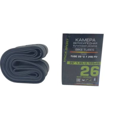 Камера велосипедная Vinca Sport, 26*1.95/2.1*48, спортниппель, инд, упаковка, TUBE 26*2.1 (48) FV / Камеры для велосипеда | Спорт и отдых | V4.Ru: Маркетплейс