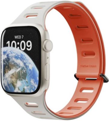 Ремешок Native Union Active Strap для Apple Watch 42/44/45/49 мм, L, силикон, оражевый+серый / Ремешки | Электроника | V4.Ru: Маркетплейс