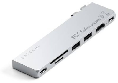 Адаптер Satechi USB-C Pro Hub Slim, серебристый / Адаптеры | Электроника | V4.Ru: Маркетплейс