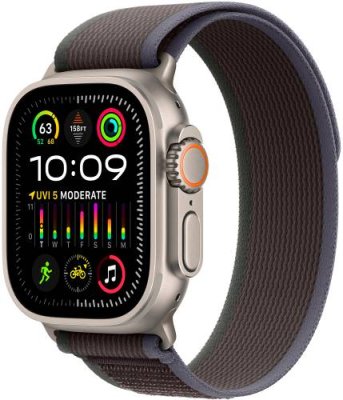 Apple Watch Ultra 2 GPS + Cellular, 49 мм, корпус из титана, ремешок Trail синего/черного цвета, размер M/L / Watch Ultra 2 | Электроника | V4.Ru: Маркетплейс