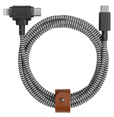 Кабель Native Union Belt Cable USB-С - Lightning/USB-С, 1,5м, кевлар, зебра / Кабели | Электроника | V4.Ru: Маркетплейс