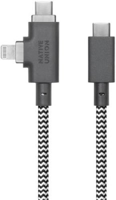 Кабель Native Union USB-C/Lightning, 240 Вт, 2,4 м, зебра / Кабели | Электроника | V4.Ru: Маркетплейс