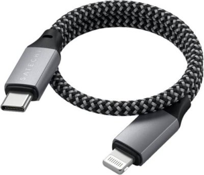 Кабель Satechi USB-C - Lightning MFI Cable (25 см), серый космос / Кабели | Электроника | V4.Ru: Маркетплейс