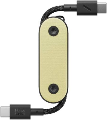 Брелок Native Union Pocket + кабель USB-С - USB-С, пластик, лимонный / Кабели | Электроника | V4.Ru: Маркетплейс