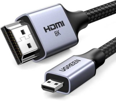 Кабель UGREEN HD164 micro-HDMI - HDMI, 8k, 2 м серый космос / Кабели | Электроника | V4.Ru: Маркетплейс