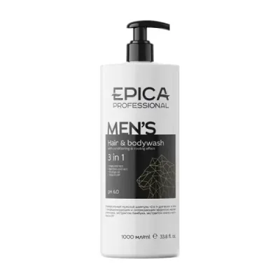 EPICA PROFESSIONAL Шампунь универсальный мужской для волос и тела 3 in 1 / Men's 1000 мл / Шампуни | Товары для красоты | V4.Ru: Маркетплейс