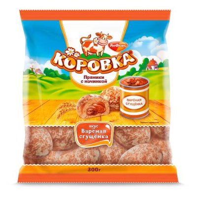 Пряники Коровка с начинкой Варёная сгущёнка, Рот Фронт, 300 гр. / Пряники | Продукты питания | V4.Ru: Маркетплейс